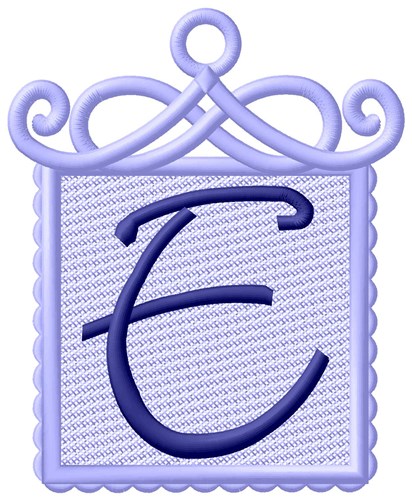 Framed Purple Font E Machine Embroidery Design