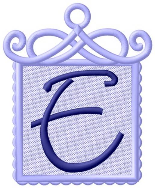 Picture of Framed Purple Font E Machine Embroidery Design