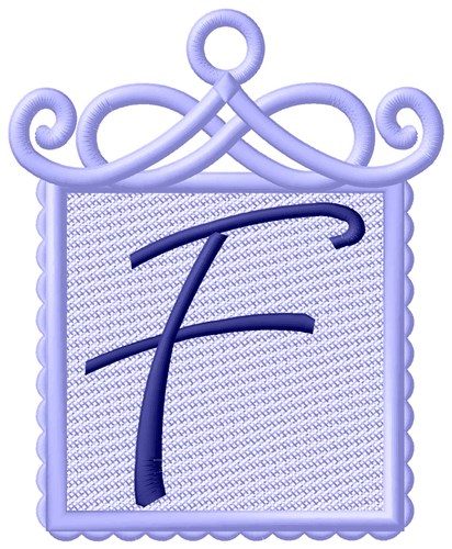Framed Purple Font F Machine Embroidery Design