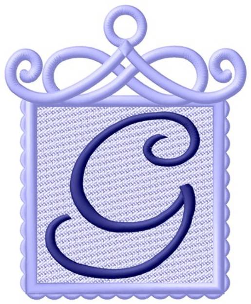 Picture of Framed Purple Font G Machine Embroidery Design
