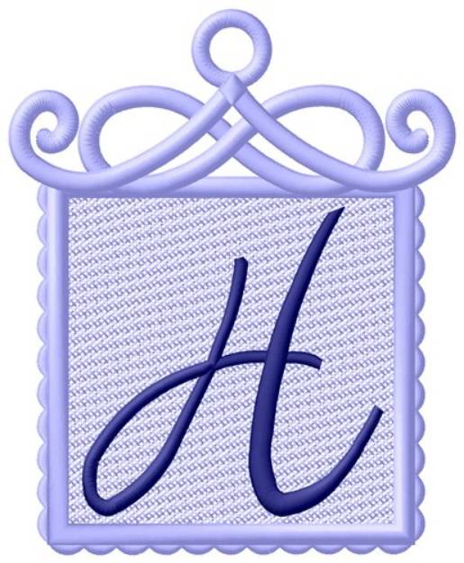 Picture of Framed Purple Font H Machine Embroidery Design