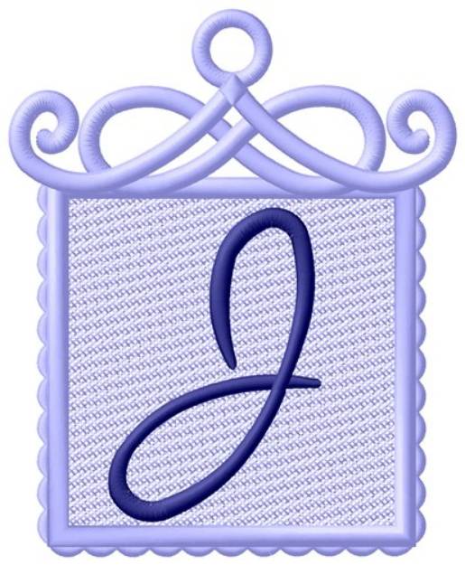 Picture of Framed Purple Font J Machine Embroidery Design