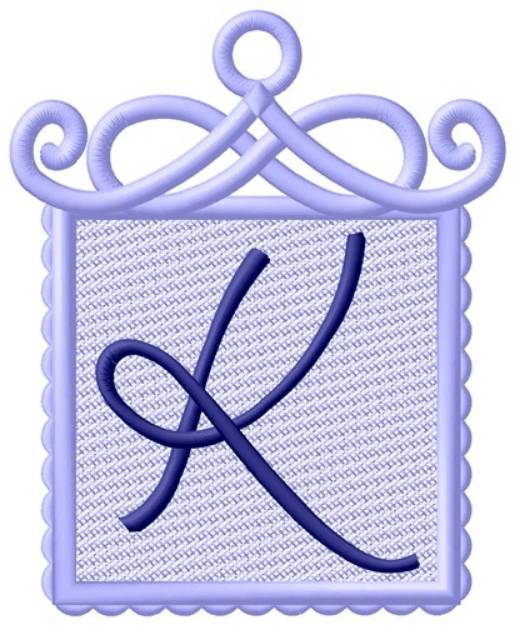 Picture of Framed Purple Font K Machine Embroidery Design