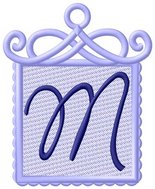 Picture of Framed Purple Font M Machine Embroidery Design