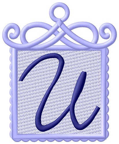Framed Purple Font U Machine Embroidery Design