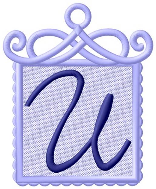 Picture of Framed Purple Font U Machine Embroidery Design