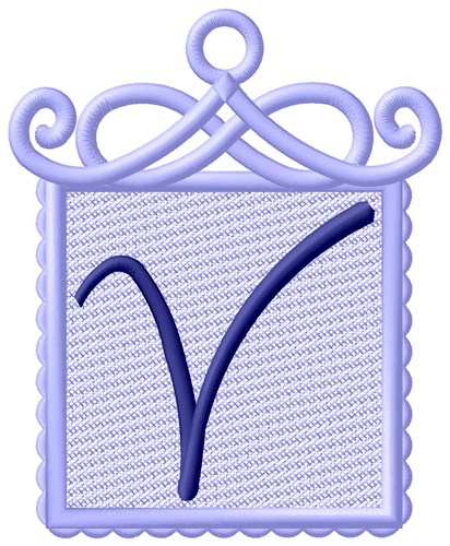 Framed Purple Font V Machine Embroidery Design