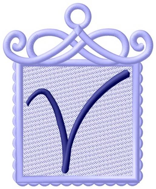Picture of Framed Purple Font V Machine Embroidery Design