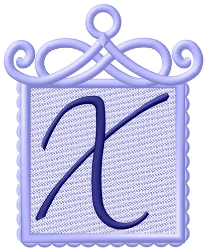 Framed Purple Font X Machine Embroidery Design