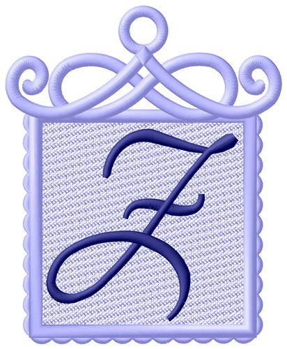 Framed Purple Font Z Machine Embroidery Design