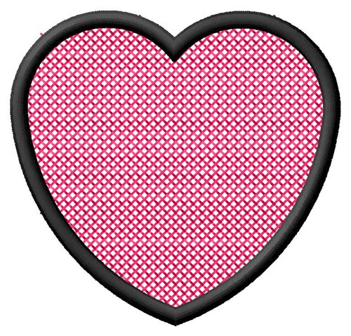 Outlined Heart Machine Embroidery Design