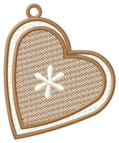 Bordered Heart Ornament Machine Embroidery Design