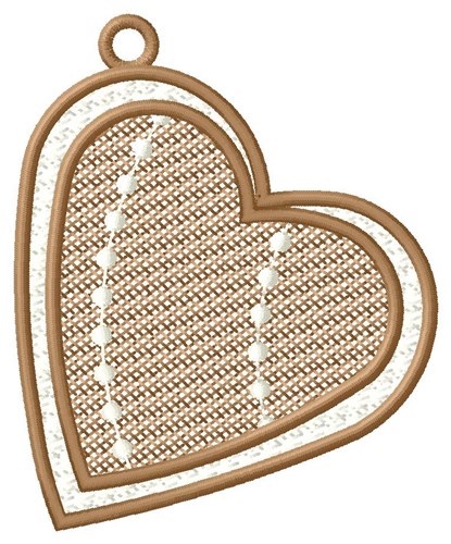 Framed Heart Ornament Machine Embroidery Design