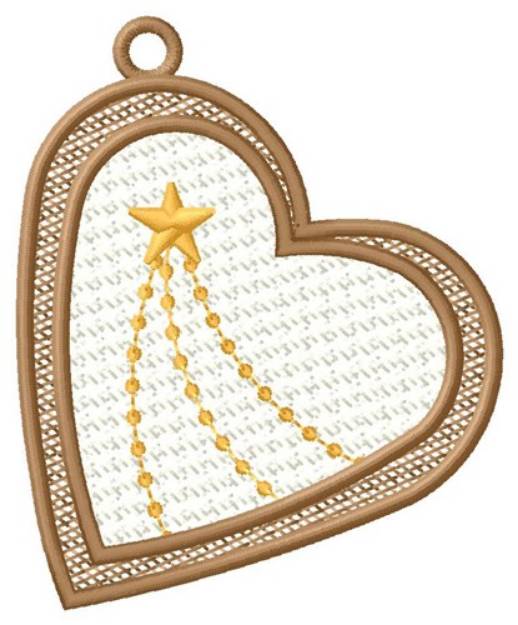 Picture of Heart & Star Ornament Machine Embroidery Design