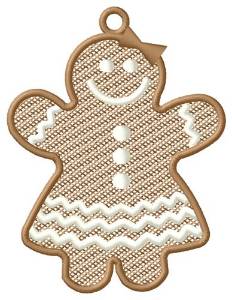 Picture of Gingerbread Girl Ornament Machine Embroidery Design