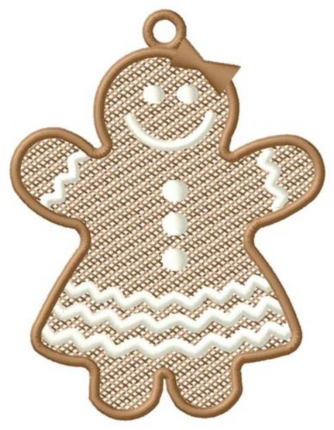 Picture of Gingerbread Girl Ornament Machine Embroidery Design