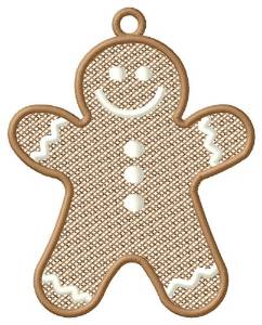 Picture of Gingerbread Boy Ornament Machine Embroidery Design