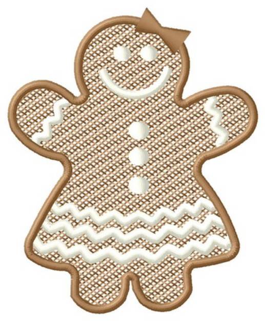 Picture of Gingerbread Girl Machine Embroidery Design