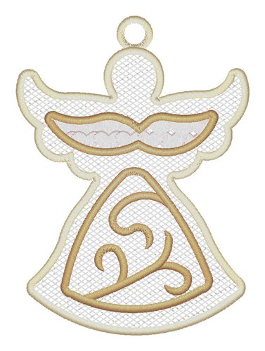 Embellished Angel Ornament Machine Embroidery Design