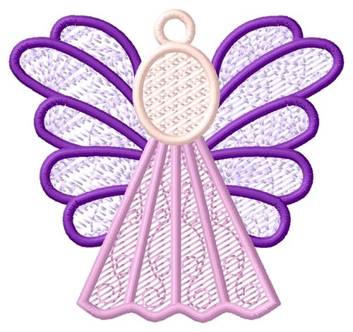 Purple Angel Ornament Machine Embroidery Design