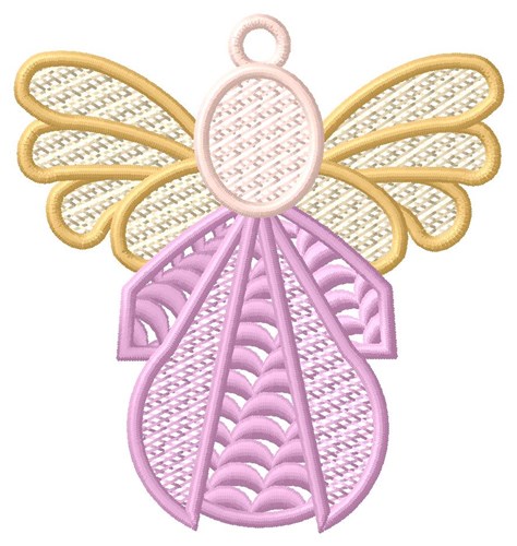 Pink Angel Ornament Machine Embroidery Design