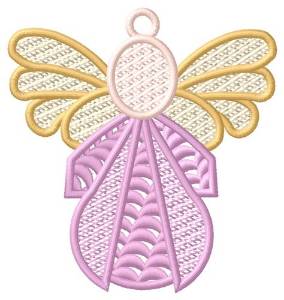 Picture of Pink Angel Ornament Machine Embroidery Design