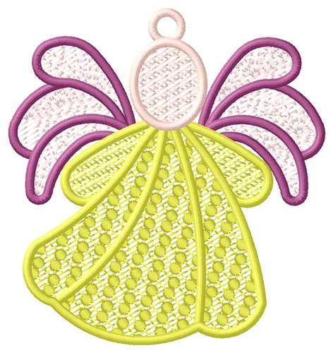 Yellow Angel Ornament Machine Embroidery Design