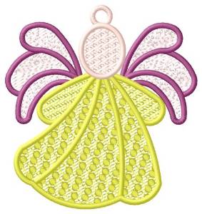 Picture of Yellow Angel Ornament Machine Embroidery Design