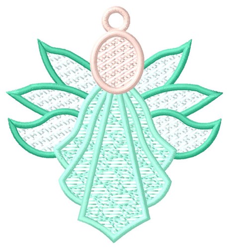 Green Angel Ornament Machine Embroidery Design