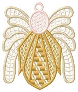 Picture of Golden Angel Ornament Machine Embroidery Design