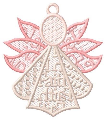Faith Angel Ornament Machine Embroidery Design