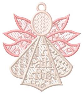 Picture of Faith Angel Ornament Machine Embroidery Design