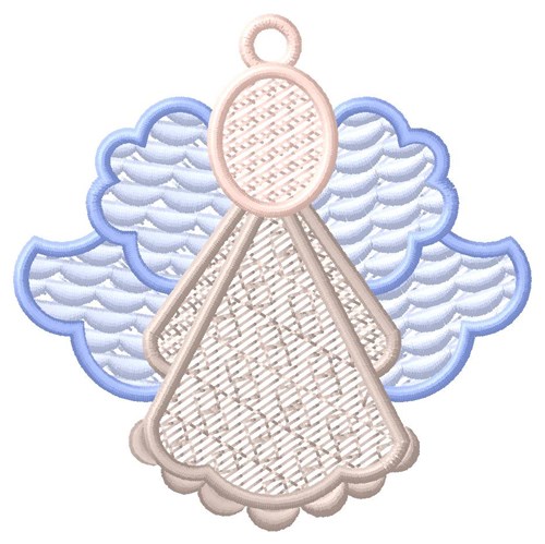 Blue Angel Ornament Machine Embroidery Design