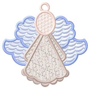 Picture of Blue Angel Ornament Machine Embroidery Design