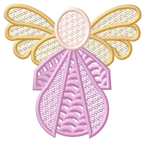 Pink Angel Machine Embroidery Design