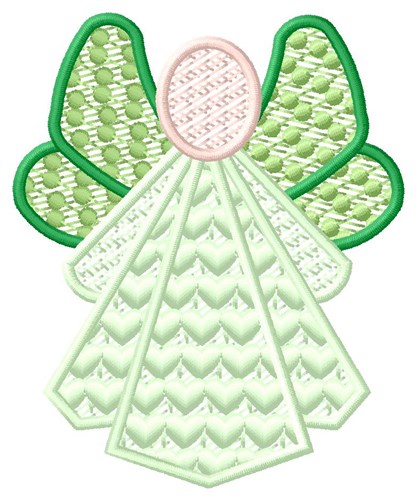 Green Angel Machine Embroidery Design