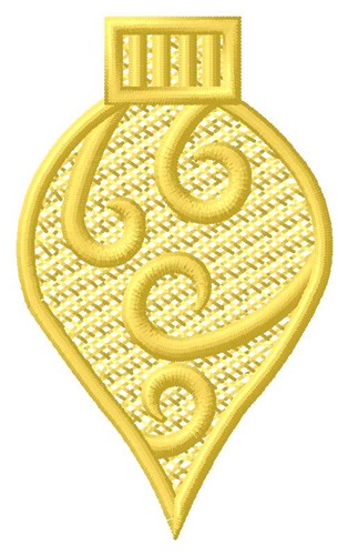 Yellow Swirly Ornament Machine Embroidery Design