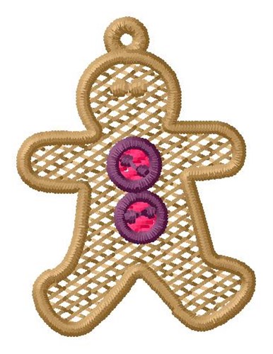 Gingerbread Man Ornament Machine Embroidery Design