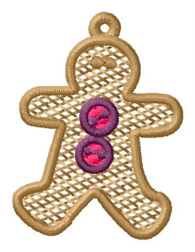 Gingerbread Man Ornament Machine Embroidery Design