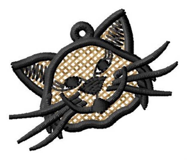 Picture of Kitty Head Ornament Machine Embroidery Design