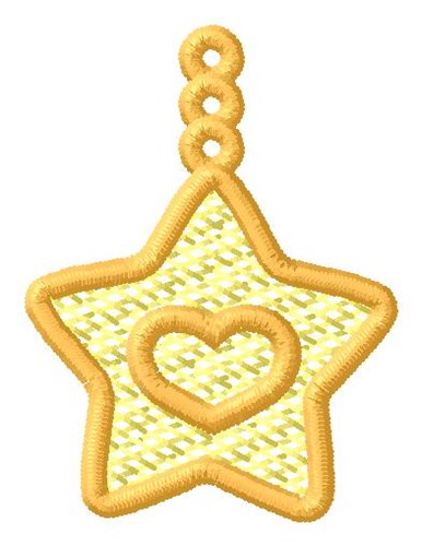 Star & Heart Ornament Machine Embroidery Design