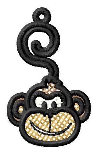 Monkey Head Ornament Machine Embroidery Design
