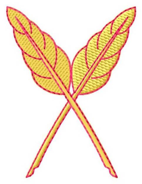Picture of Crossed Leaves Machine Embroidery Design