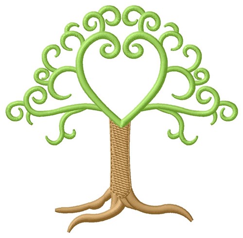 Initial Tree Machine Embroidery Design