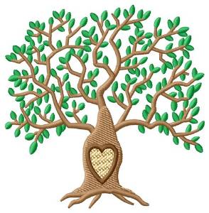 Picture of Initial Leafy Tree Machine Embroidery Design