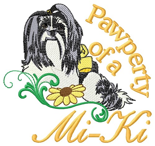 Pawperty Of Mi-Ki Machine Embroidery Design