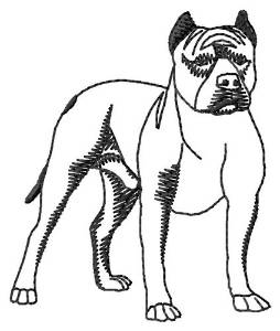 Picture of Staffy Outline Machine Embroidery Design