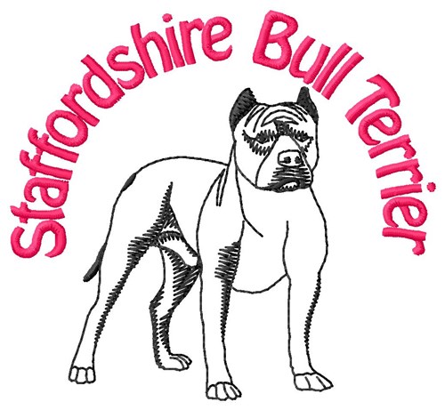 Staffordshire Terrier Machine Embroidery Design