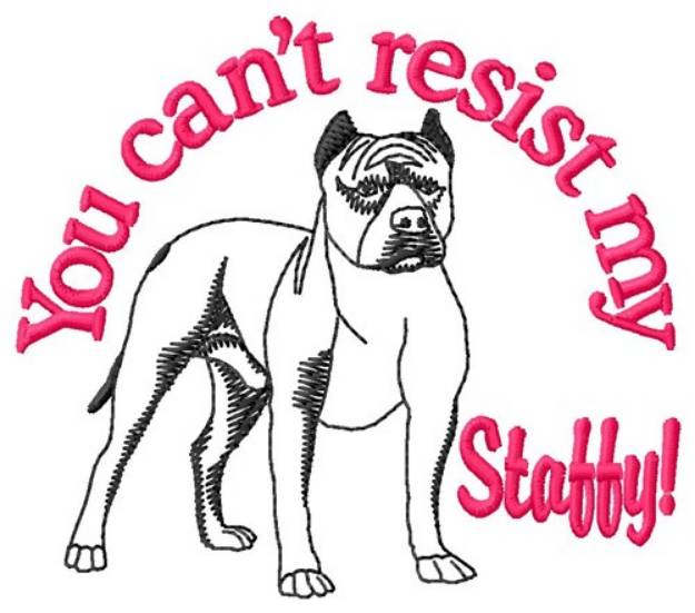 Picture of Cant Resist Staffy Machine Embroidery Design