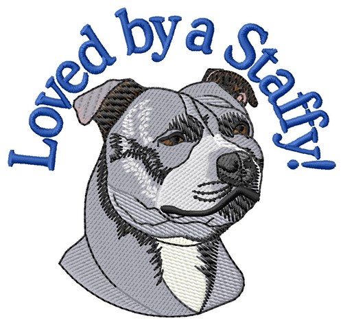 Loved By Staffy Machine Embroidery Design